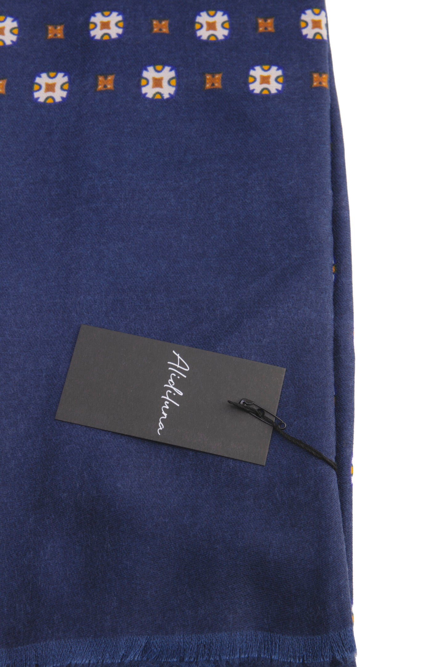 Sciarpa, foulard, Pashmina Uomo/Donna in Lana e Acrilico Blu con motivi geometrici
