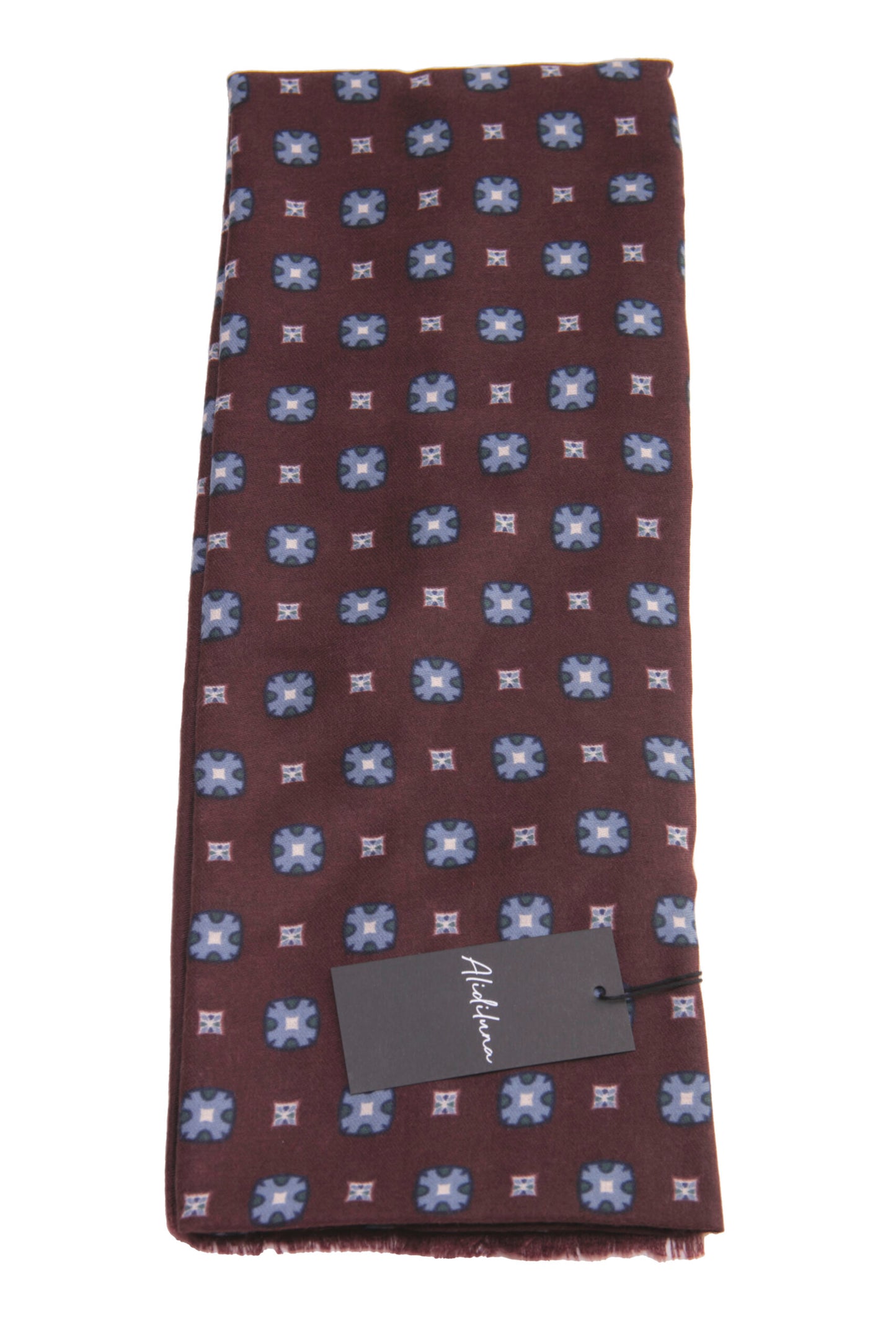 Sciarpa, foulard, Pashmina Uomo/Donna in Acrilico e Lana Bordeaux con Motivo Geometrico Multicolore