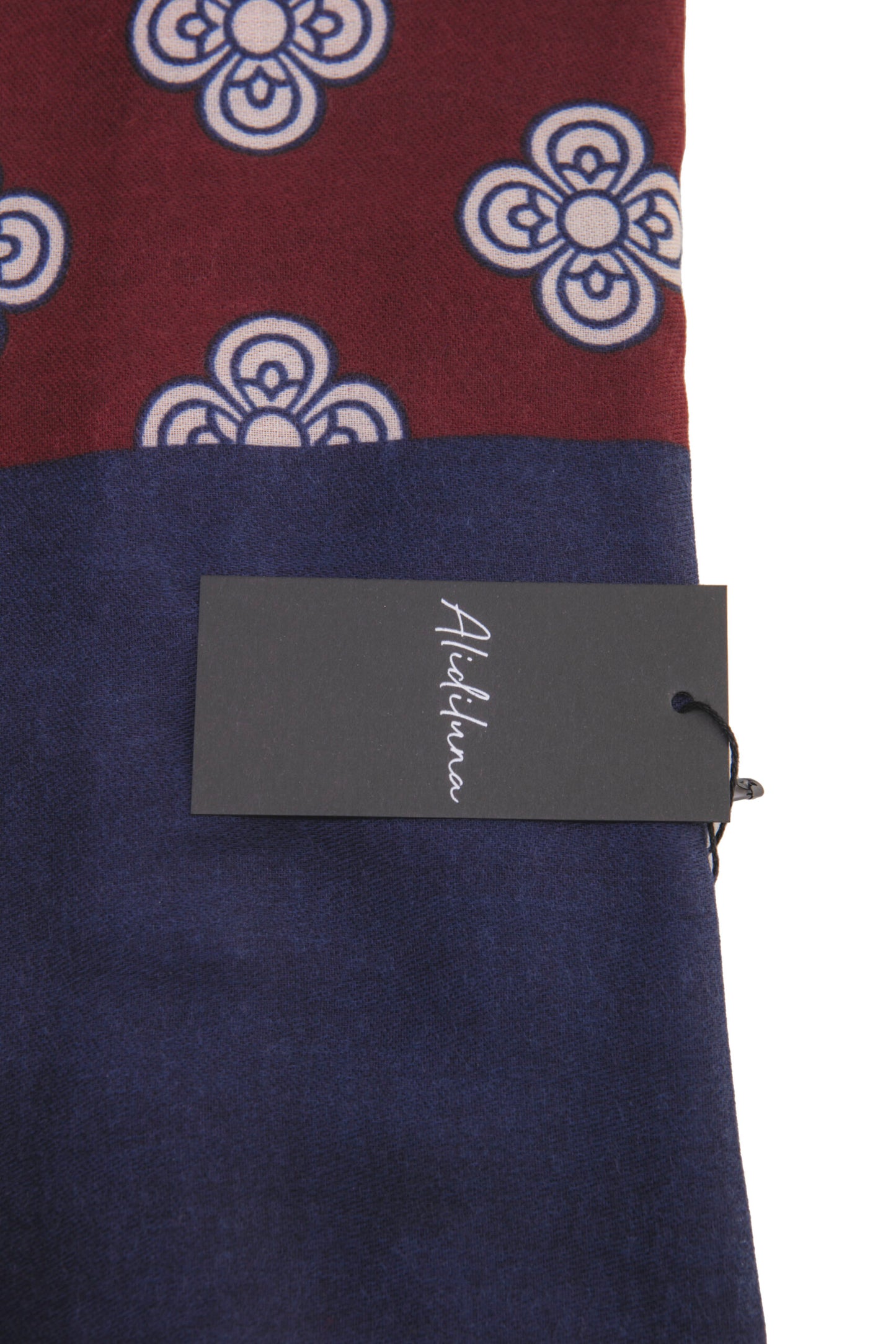 Sciarpa, foulard, Pashmina Uomo/Donna in Lana e Acrilico Rosso con motivi fluoreali Bianchi