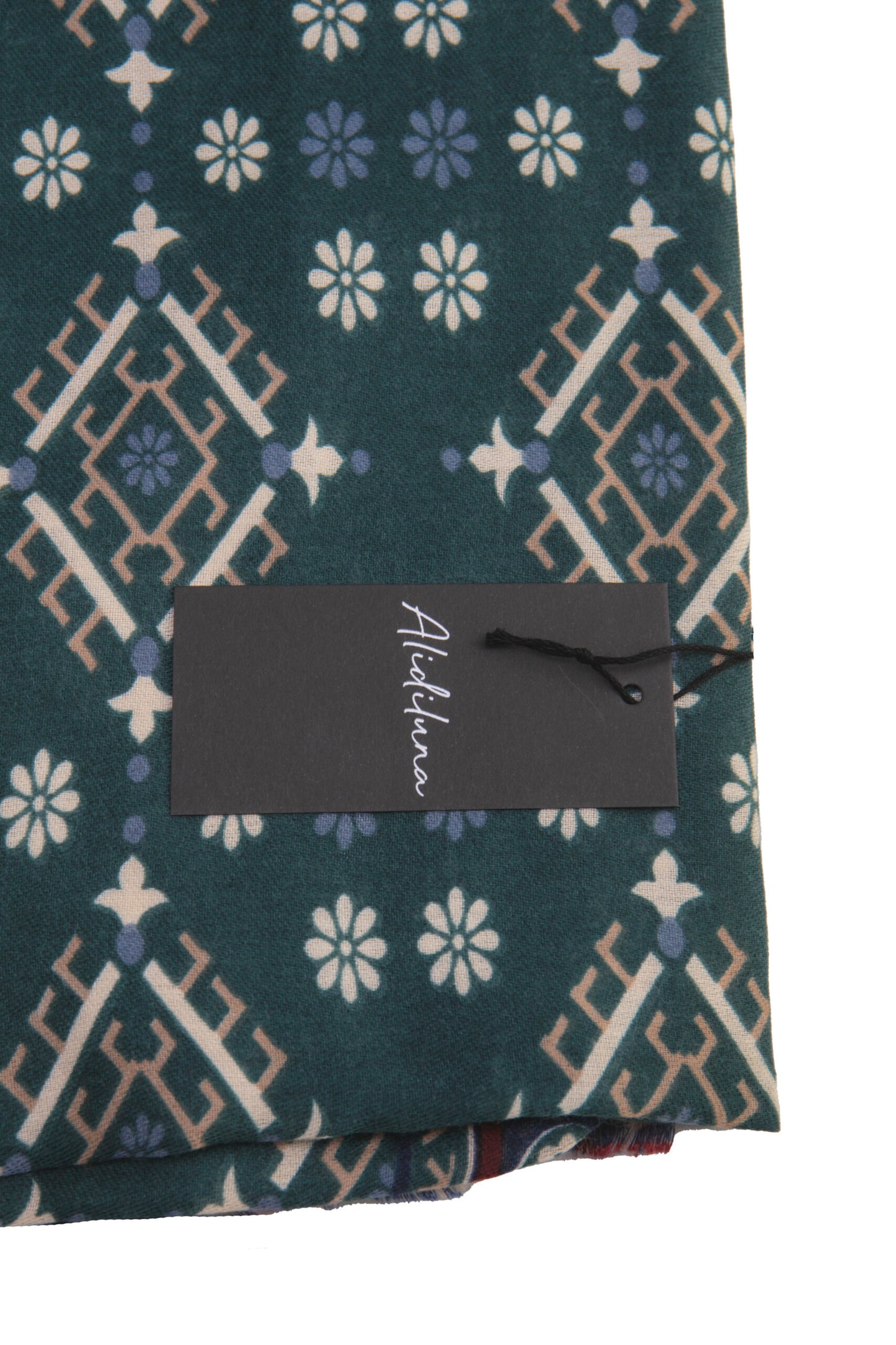 Sciarpa, foulard, Pashmina Uomo/Donna in Lana e Acrilico Verde con motivi geometrici