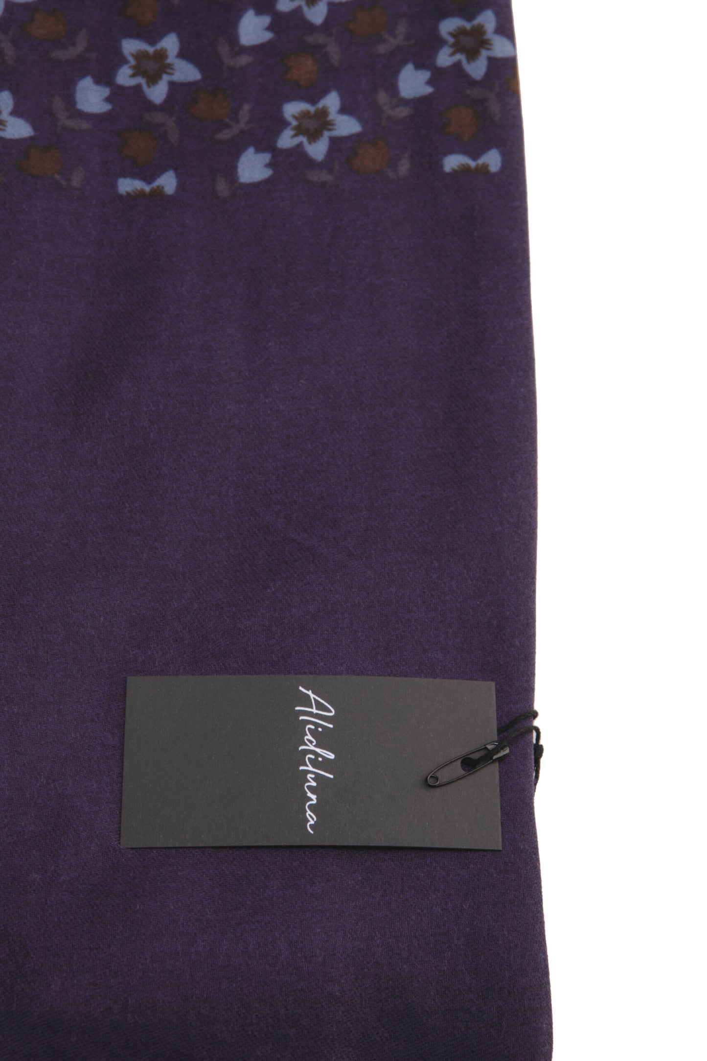 Sciarpa, foulard, Pashmina Uomo/Donna in Lana e Acrilico Viola scuro motivo fluoreale stellato