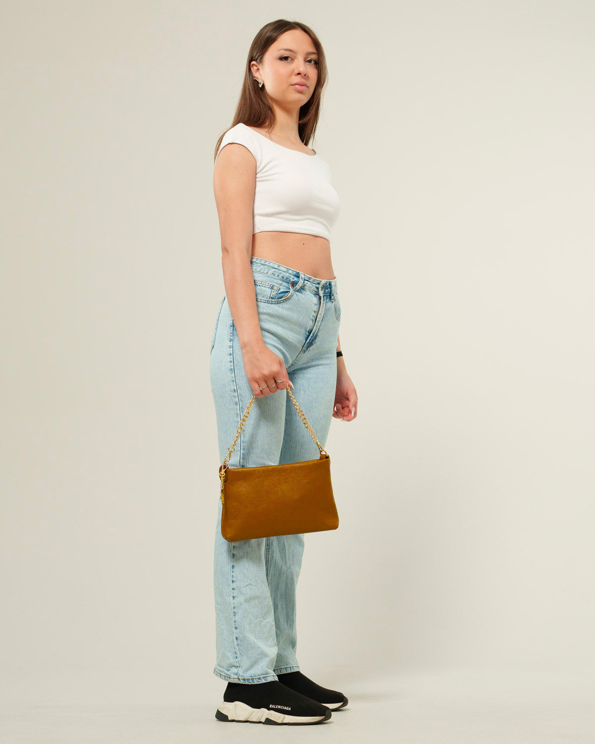 Borsa Tracolla Donna Alessandra Vera Pelle Cognac Pochette