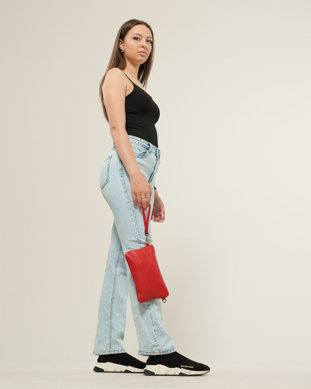 Pochette a tracolla Donna Chiara in vera pelle Rosso