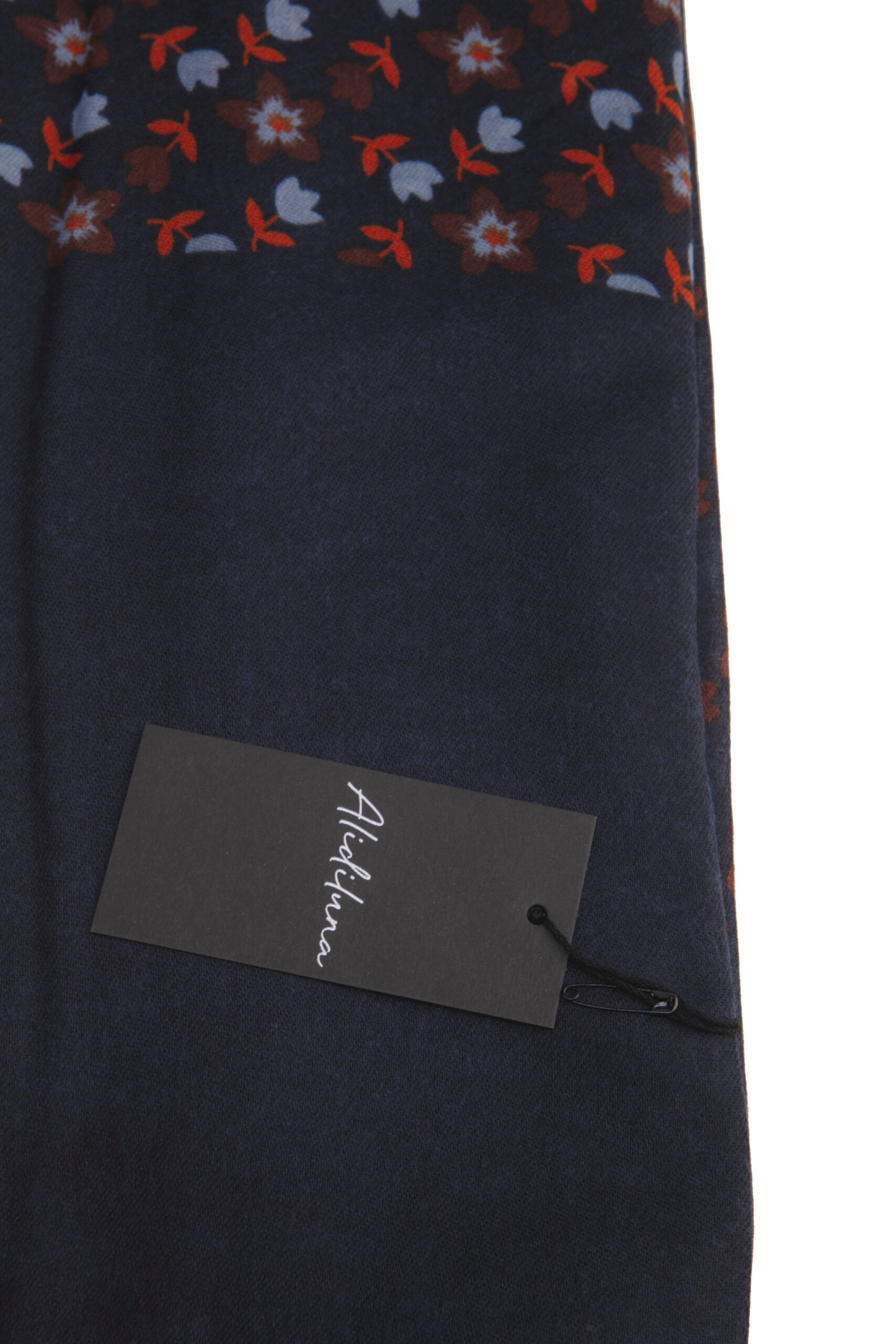 Sciarpa, foulard, Pashmina Uomo/Donna in Acrilico e Lana color blu con piccoli fiori stilizzati vari colori