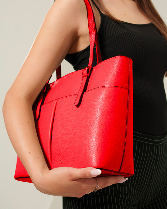 Borsa Donna Monica Vera Pelle Rosso Elegante
