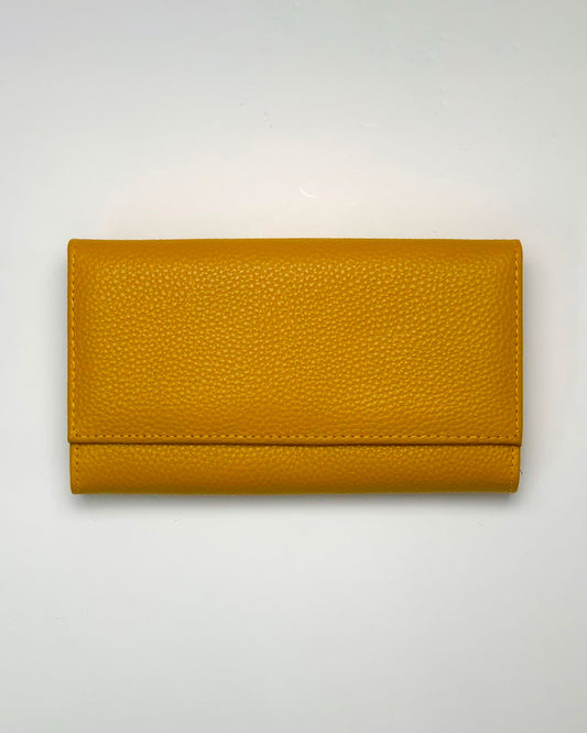 Portafoglio Portamonete Porta Carte donna Athena in vera pelle artigianale Giallo
