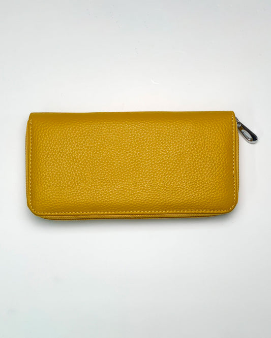 Giunone Women's Wallet Coin Purse Card Holder in Genuine Handcrafted Yellow Leather Made in Italy