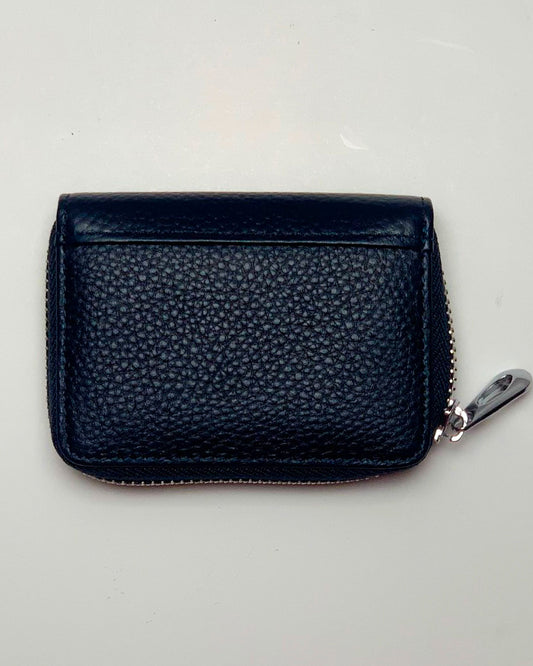Portamonete Porta Carte donna uomo Venere in vera pelle artigianale Blu