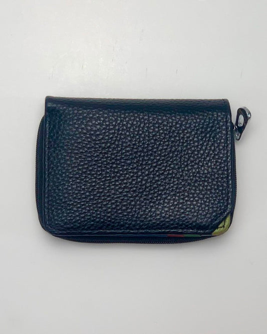 Portafoglio Portamonete Porta Carte donna Afrodite in vera pelle artigianale Nero