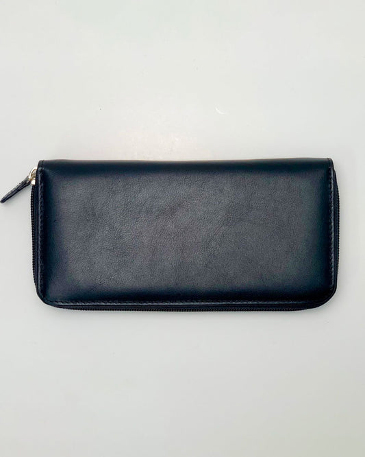 Minerva Women's Wallet, Coin Purse, Card Holder, Made in Italy, Genuine Black Leather
