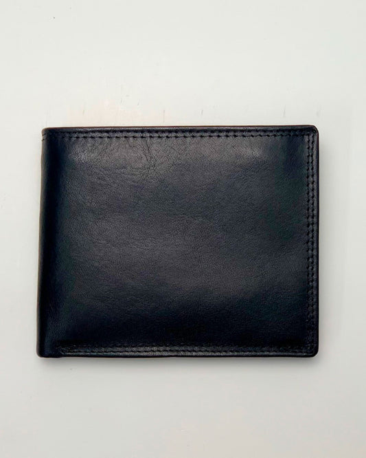 Ercole Men's Wallet, Coin Purse, Card Holder, Made in Italy, Genuine Black Leather
