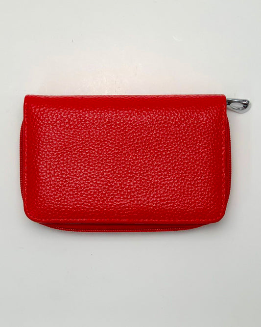 Demetra Women's Wallet, Coin Purse, Card Holder, Made in Italy, Genuine Red Leather