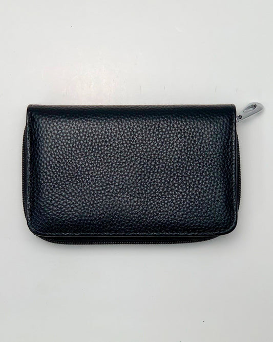 Demetra Women's Wallet, Coin Purse, Card Holder, Made in Italy, Black, Genuine Leather