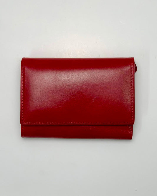 Women's Wallet Coin Purse Card Holder Era in Genuine Handcrafted Red Leather Made in Italy
