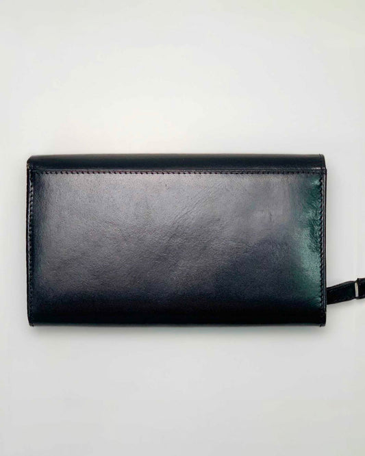 Iside Women's Wallet, Coin Purse, Card Holder, Made in Italy, Genuine Black Leather