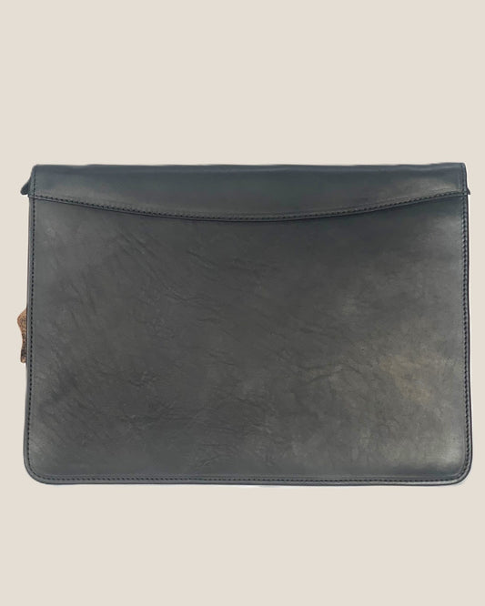 Black leather document holder