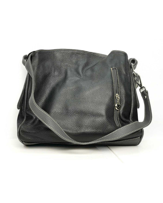 Borsa a spalla donna Maria Giulia in vera pelle made in italy - Nero