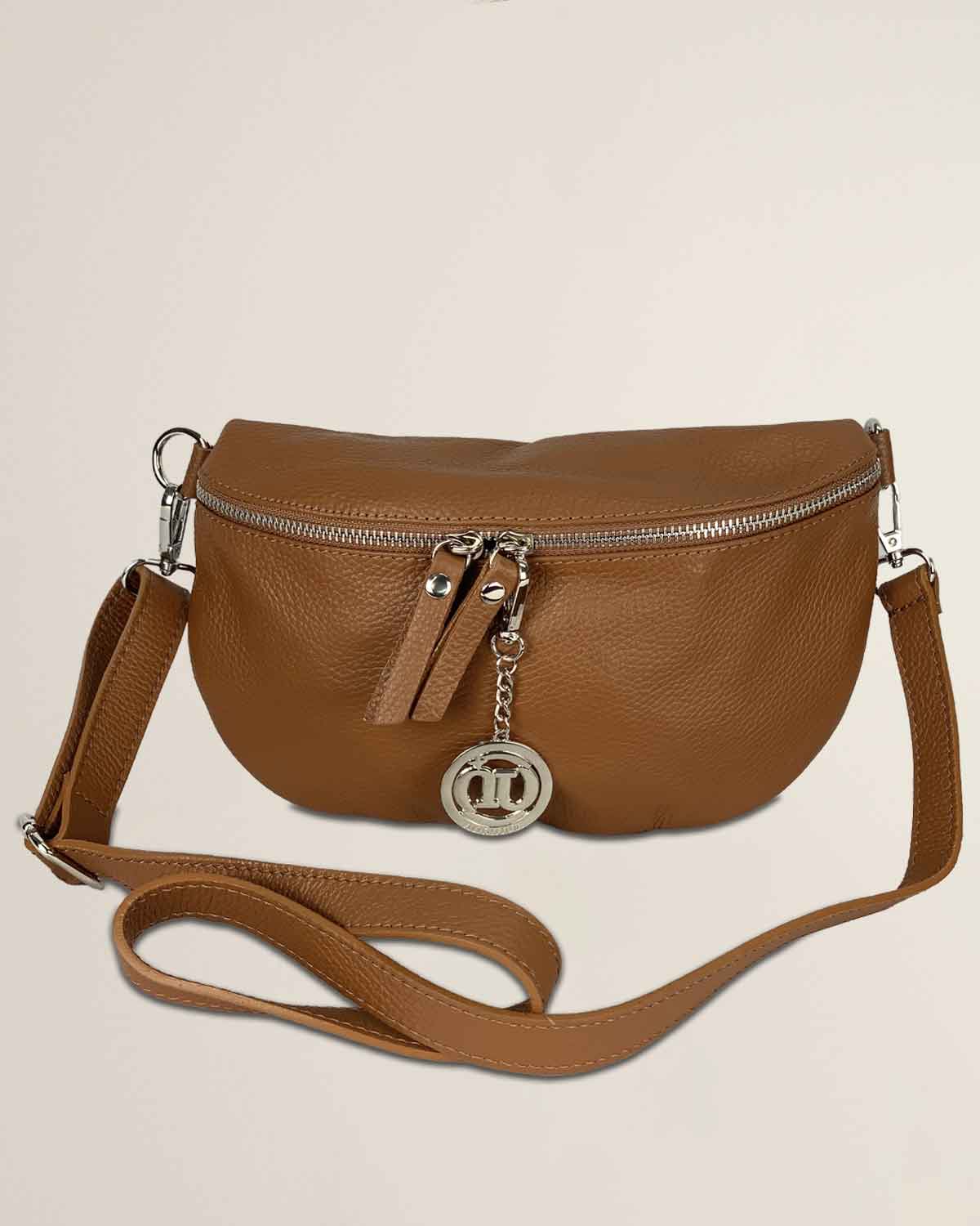 Marsupio o borsa a tracolla donna in vera pelle Emma colore Marrone