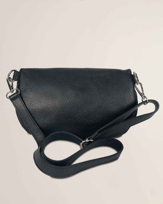 Marsupio o borsa a tracolla donna in vera pelle Emma colore Nero