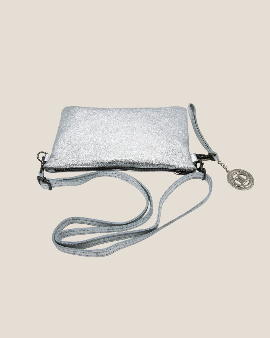 Pochette a tracolla Donna Chiara in vera pelle Argento