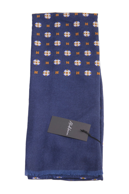 Sciarpa, foulard, Pashmina  Uomo/Donna in Lana e Acrilico Blu con motivi geometrici