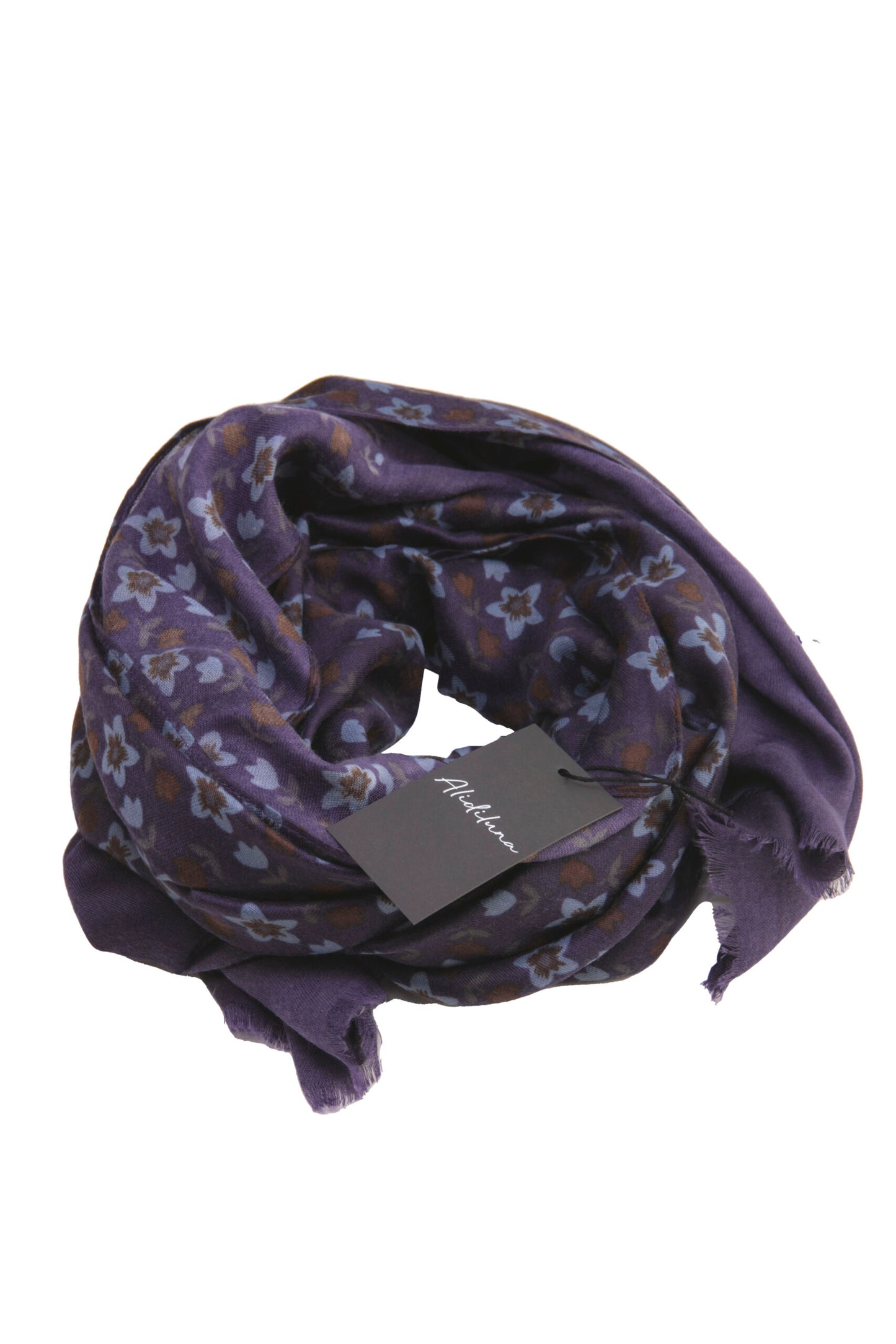 Sciarpa, foulard, Pashmina  Uomo/Donna in Lana e Acrilico Viola scuro motivo fluoreale stellato
